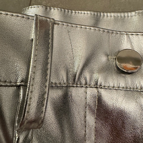 Silver Metallic Straight Leg Pants | S - Picture 7 of 7
